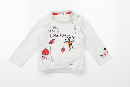 Vogue Fashion Girls Grey  Jersey Pullover Sweatshirt Size 6 Years
