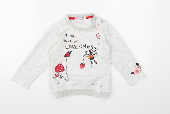 Vogue Fashion Girls Grey  Jersey Pullover Sweatshirt Size 6 Years