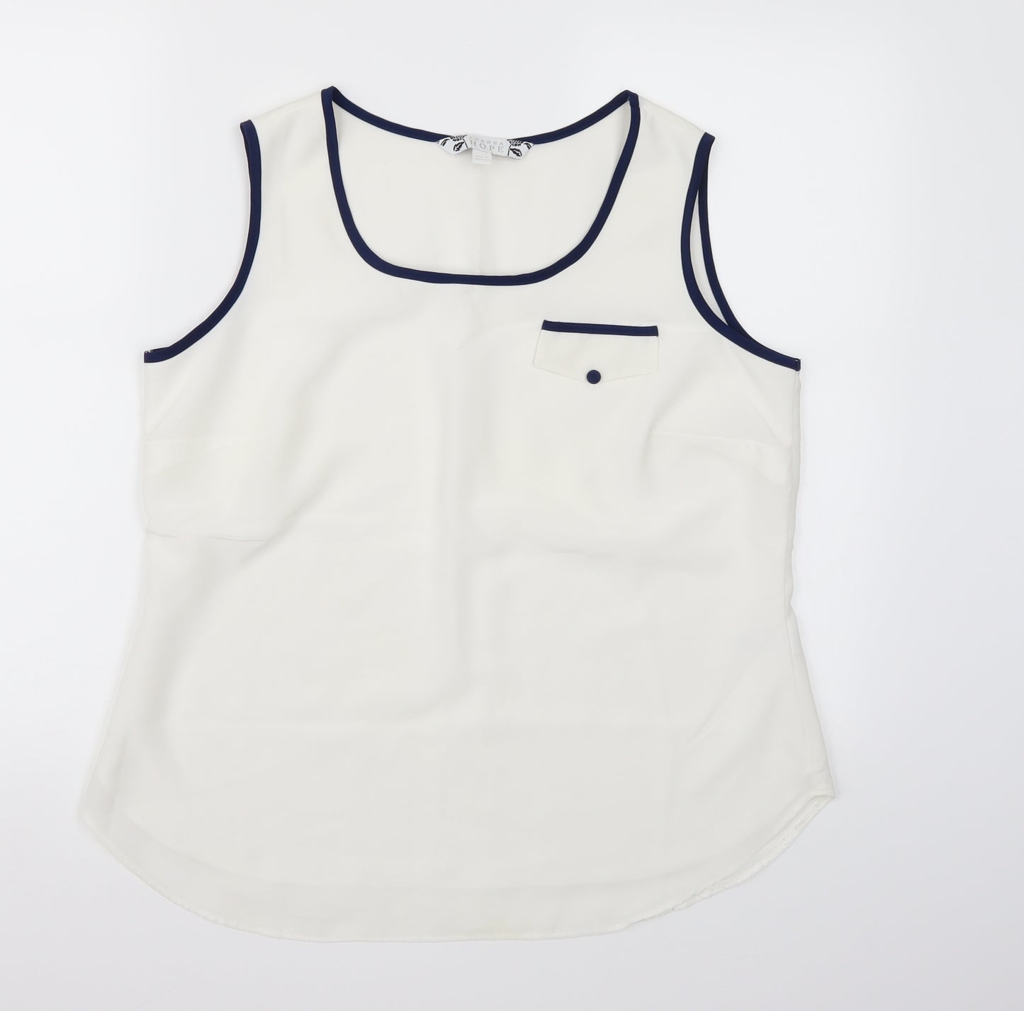 Joanna Hope Womens White  Chiffon Camisole Tank Size 14