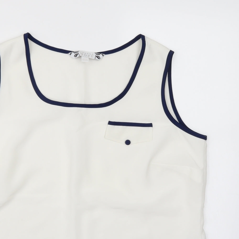 Joanna Hope Womens White  Chiffon Camisole Tank Size 14