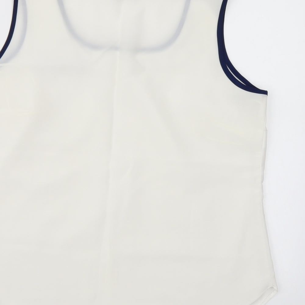 Joanna Hope Womens White  Chiffon Camisole Tank Size 14