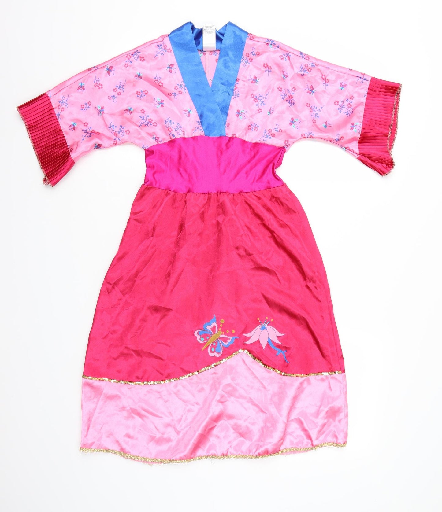 Disney Girls Pink Floral Satin A-Line  Size 5-6 Years