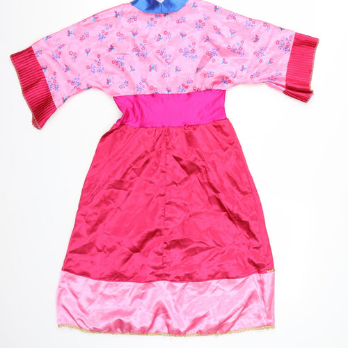 Disney Girls Pink Floral Satin A-Line  Size 5-6 Years