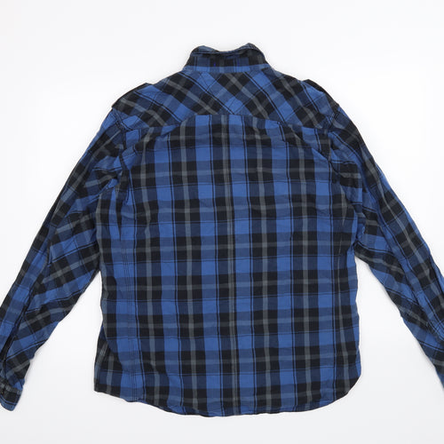 Burton Mens Blue Check   Button-Up Size L