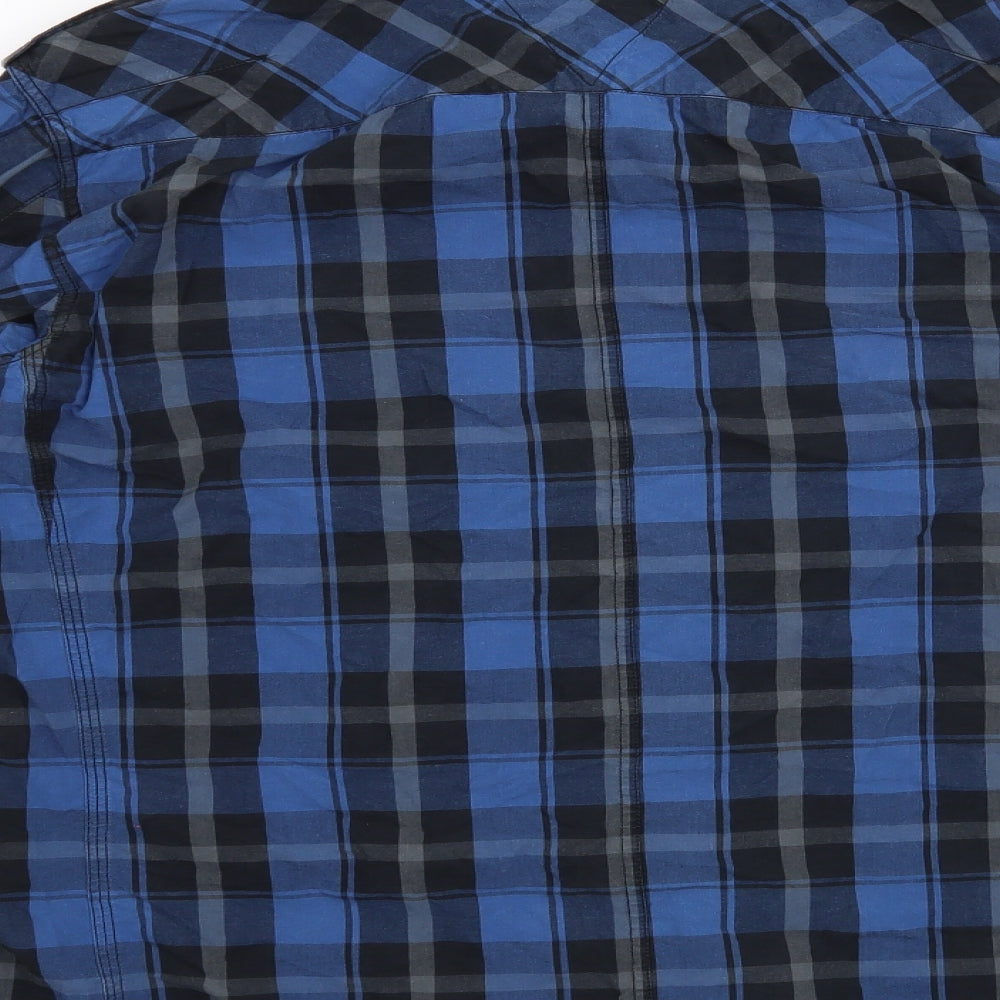 Burton Mens Blue Check   Button-Up Size L