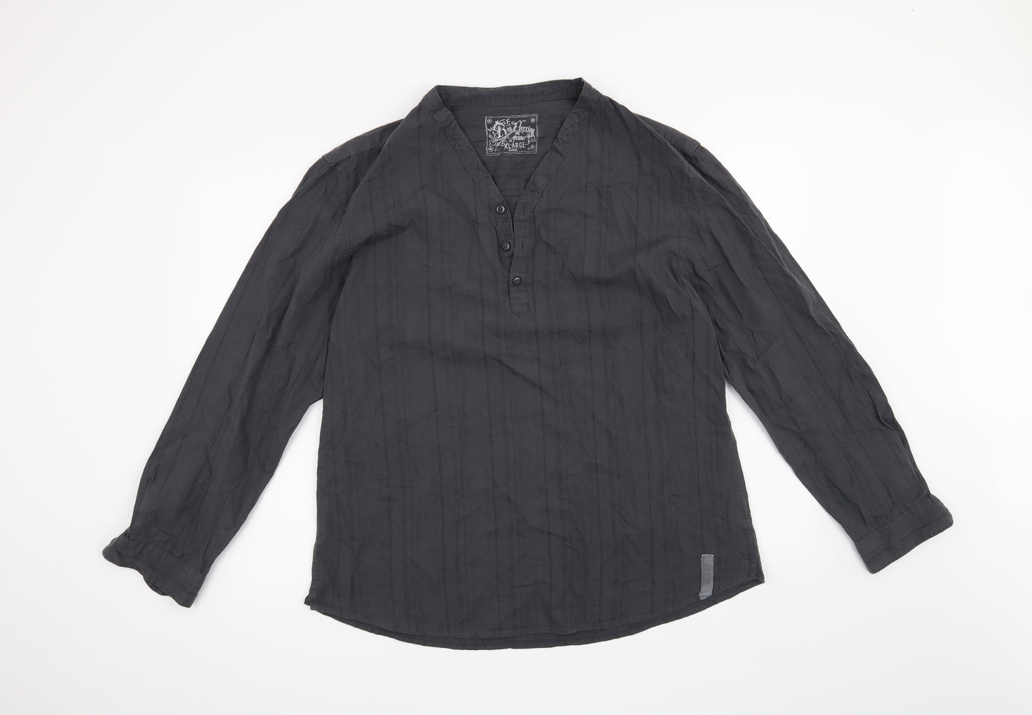 Red Herring Mens Grey    Button-Up Size XL
