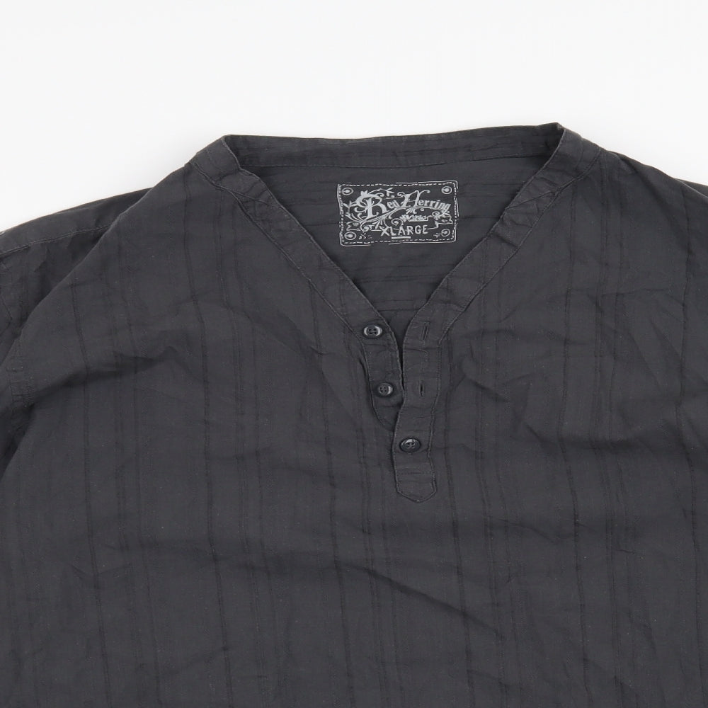 Red Herring Mens Grey    Button-Up Size XL