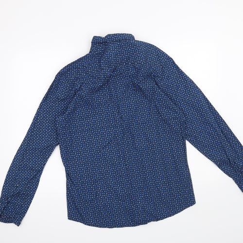 John Miller Mens Blue Floral   Button-Up Size S