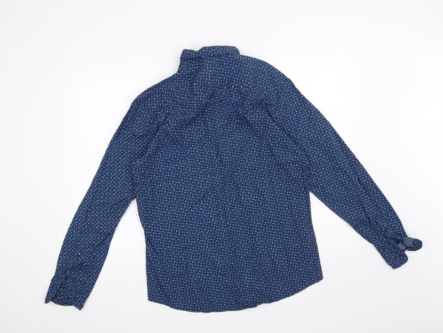 John Miller Mens Blue Floral   Button-Up Size S
