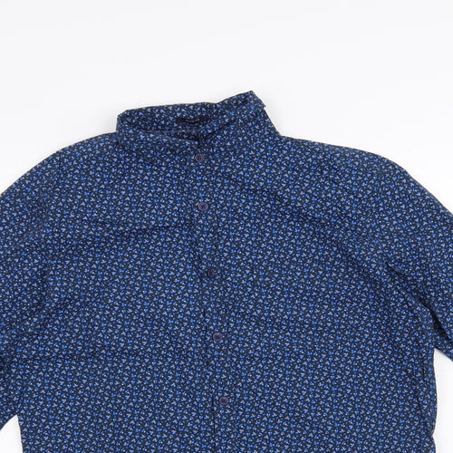 John Miller Mens Blue Floral   Button-Up Size S