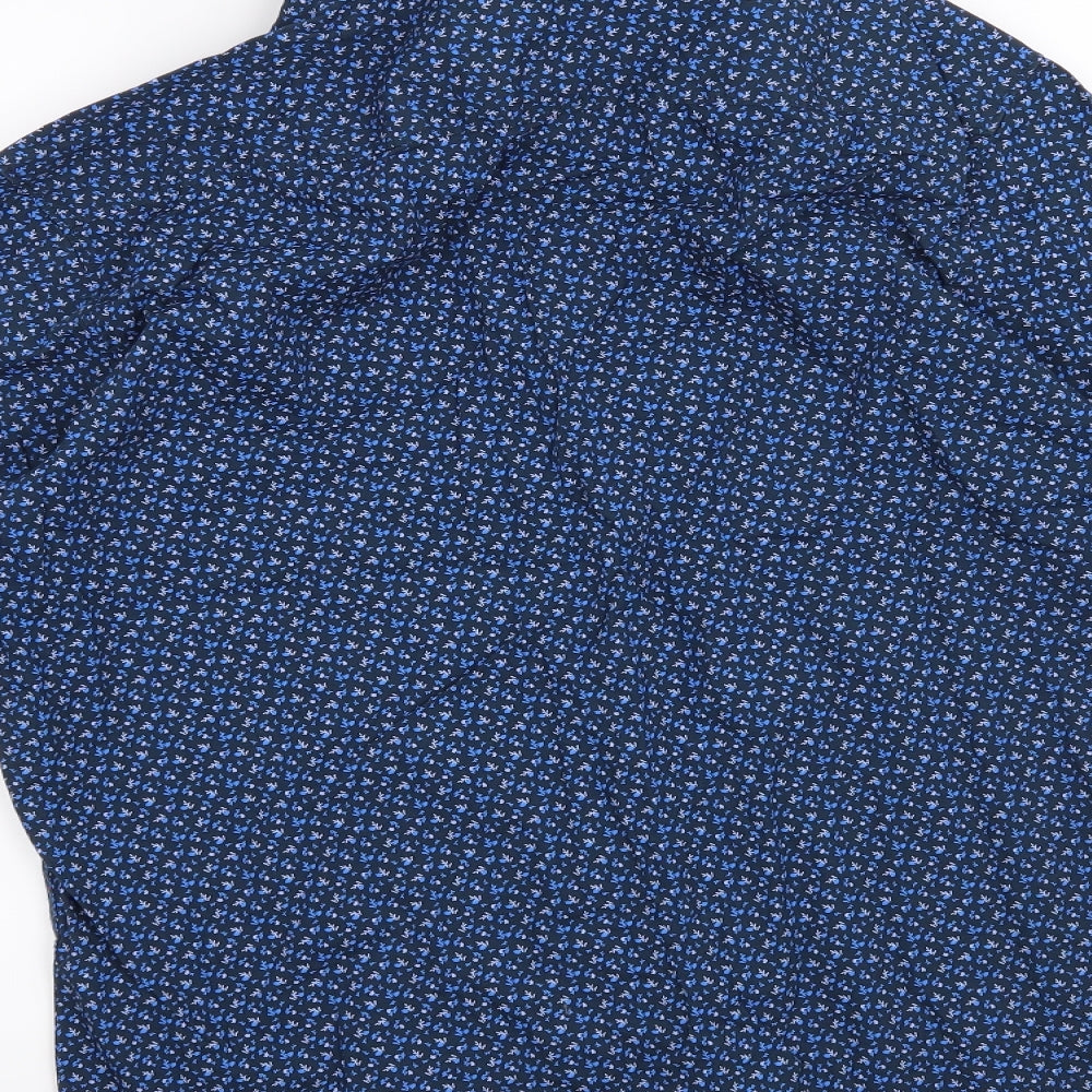 John Miller Mens Blue Floral   Button-Up Size S