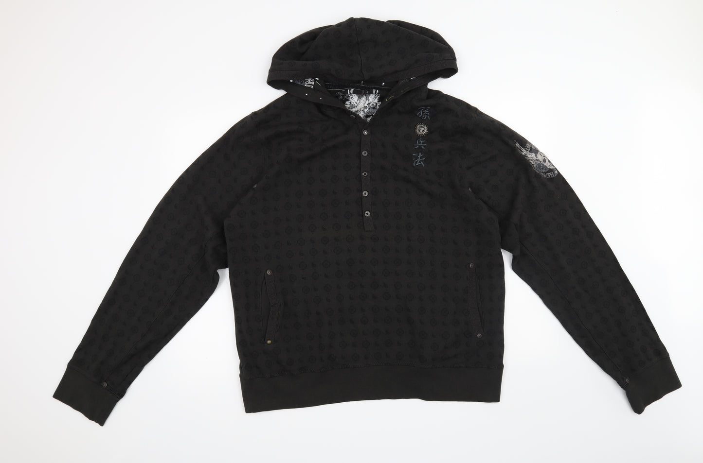Ringspun Mens Black   Pullover Hoodie Size 2XL