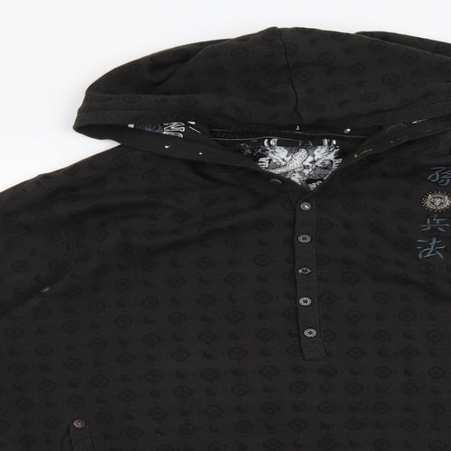 Ringspun Mens Black   Pullover Hoodie Size 2XL