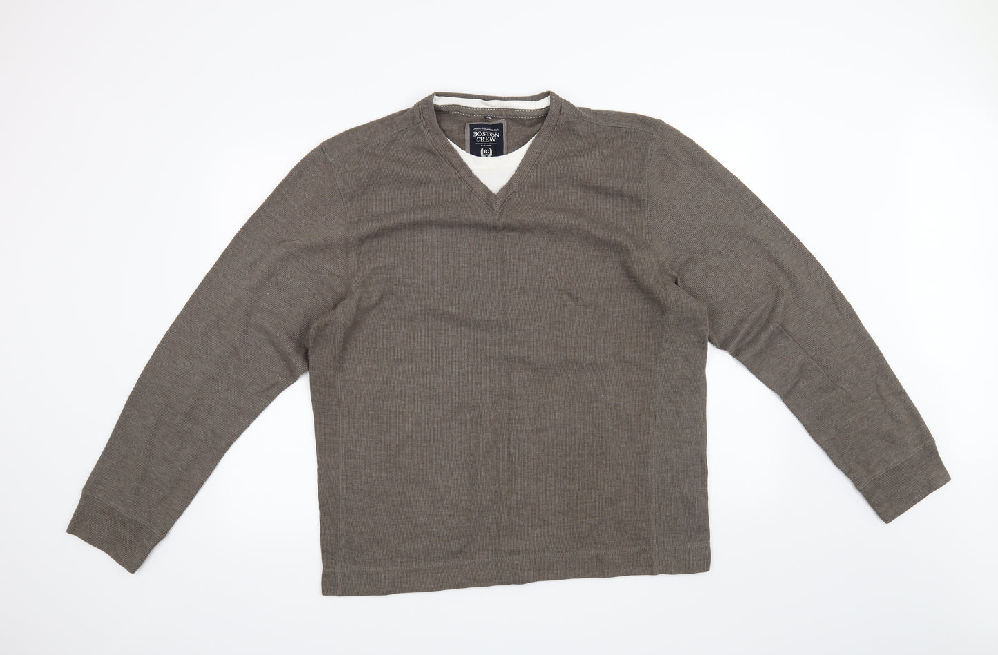 BOSTON CREW Mens Brown   Pullover Jumper Size XL