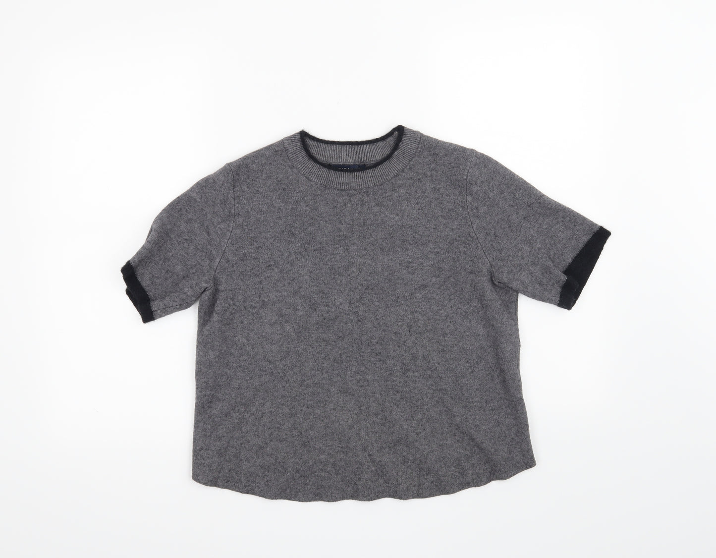 Zara Knit Womens Grey   Basic T-Shirt Size L