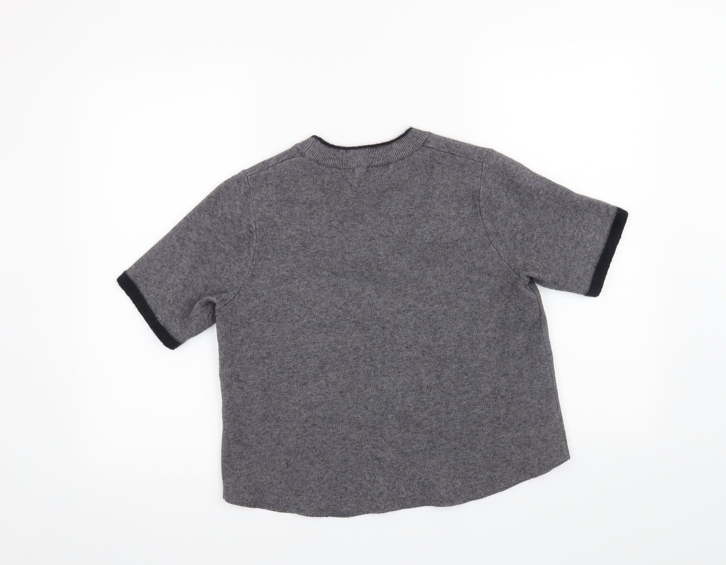 Zara Knit Womens Grey   Basic T-Shirt Size L