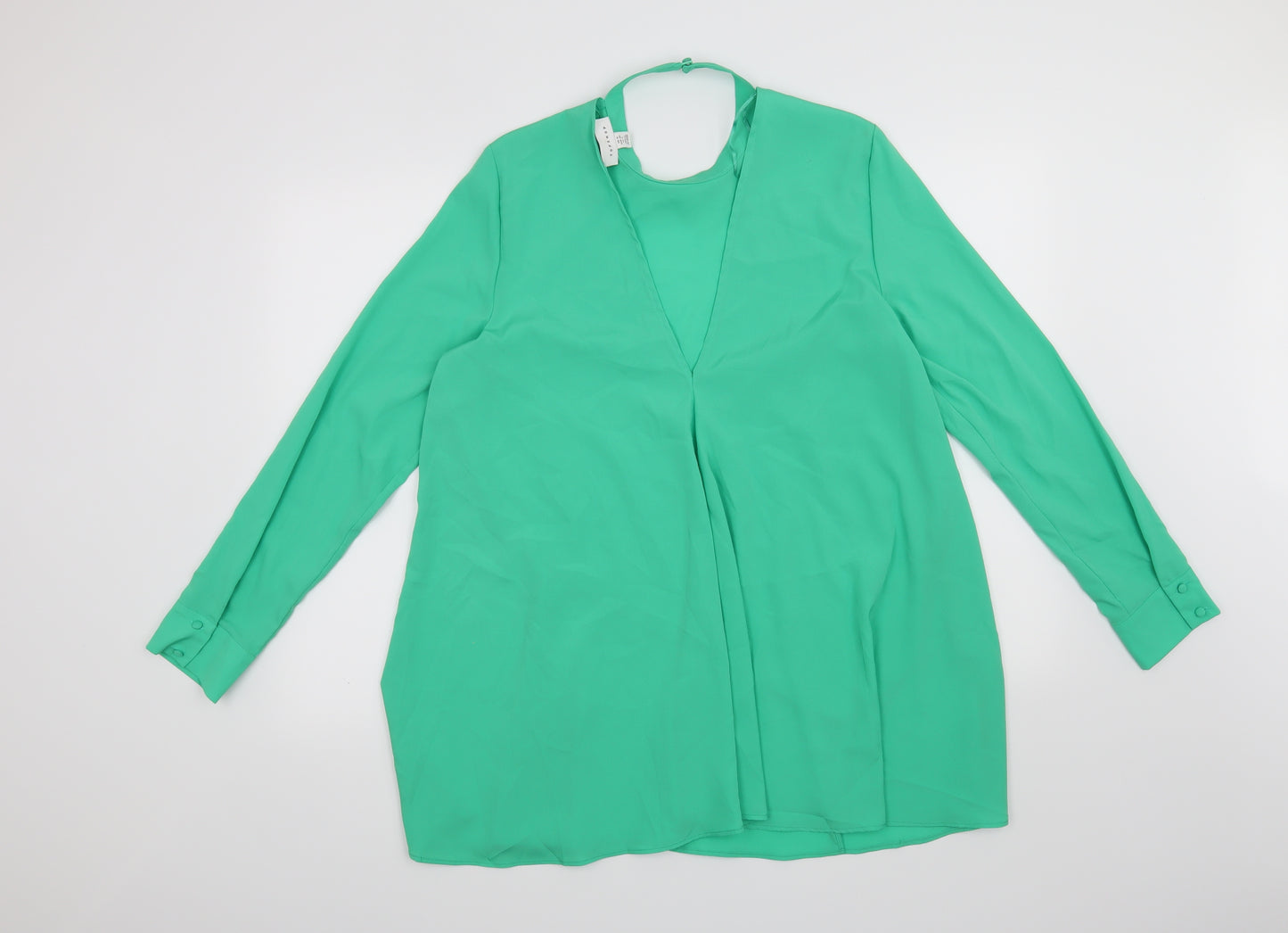 Topshop Womens Green   Basic Blouse Size 12