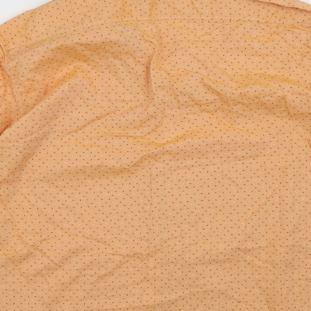 Parx Denim Mens Orange    Button-Up Size S