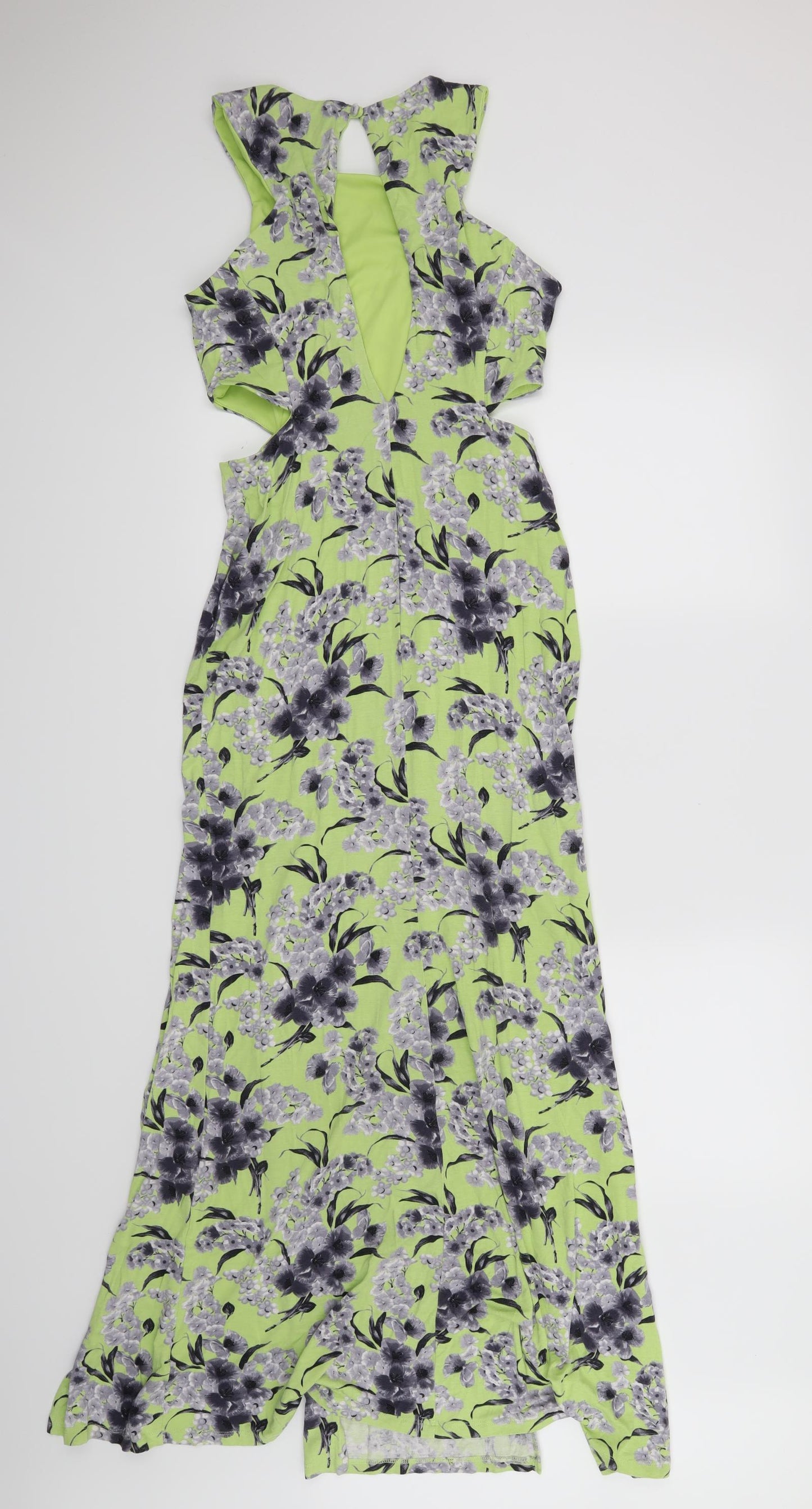 Miss Selfridge Womens Green Floral  Maxi  Size 10