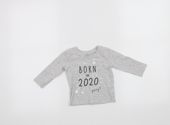 George Baby Grey Basic T-Shirt Size 3-6 Months