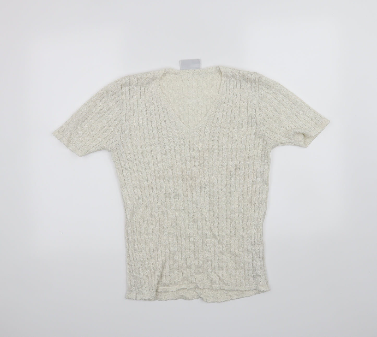 Outlook Knitwear Womens White   Basic T-Shirt Size 10