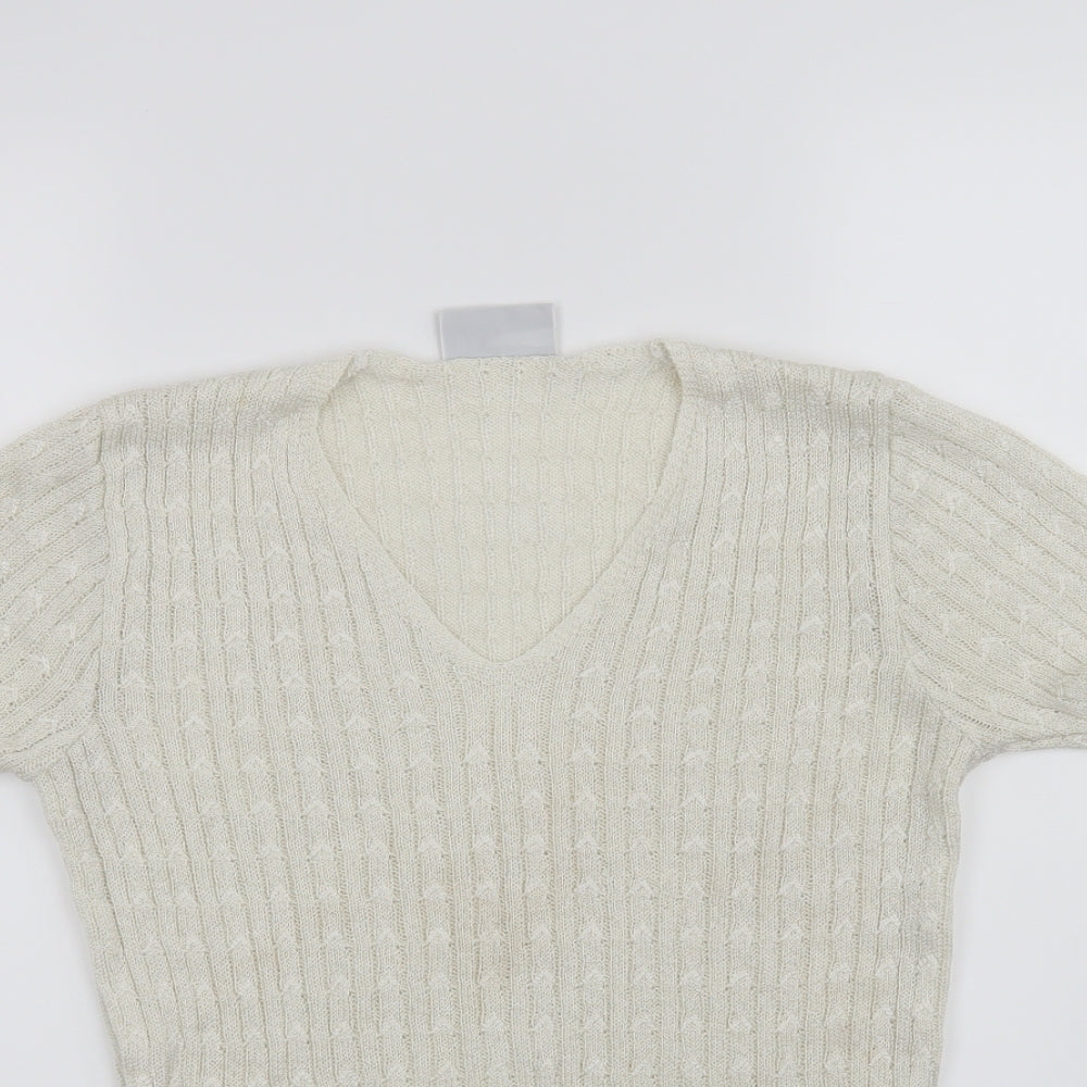Outlook Knitwear Womens White   Basic T-Shirt Size 10
