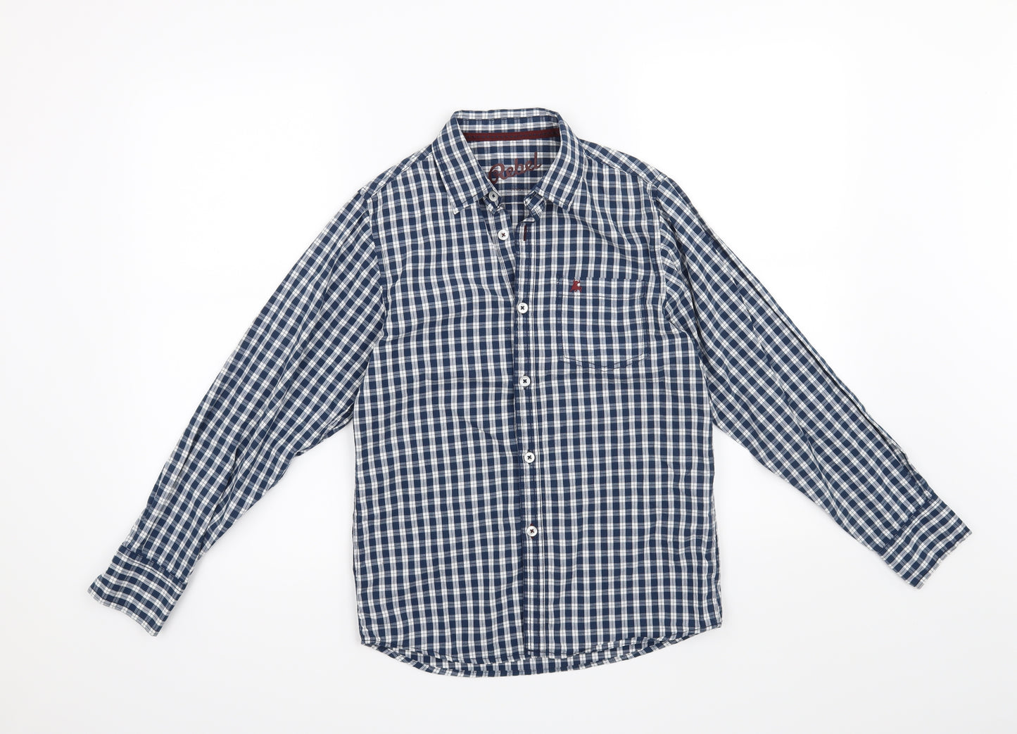 Rebel Boys Blue Check  Basic Button-Up Size 11-12 Years