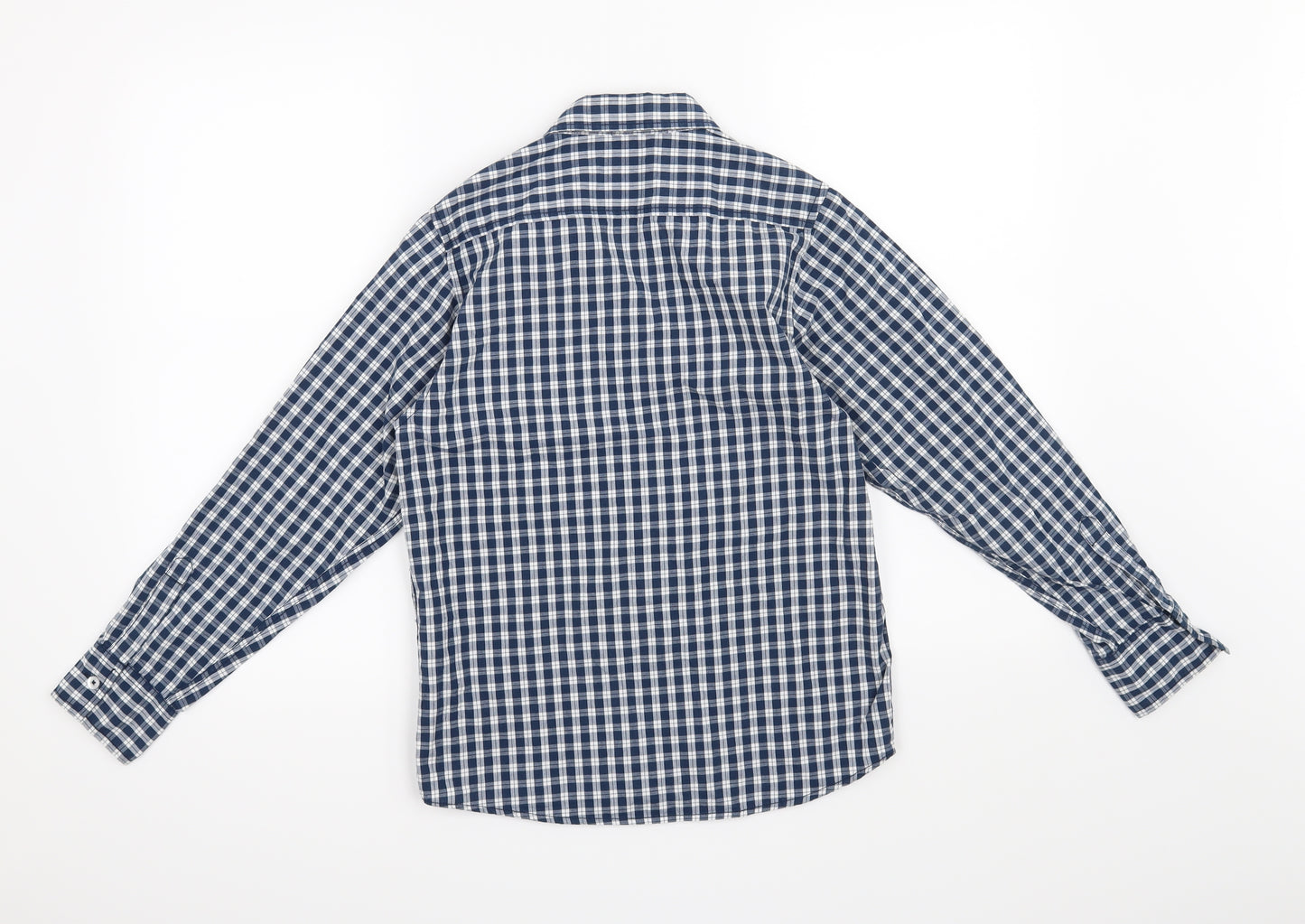Rebel Boys Blue Check  Basic Button-Up Size 11-12 Years