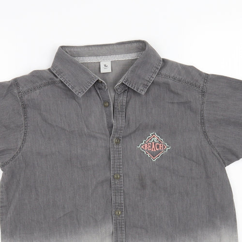 TU Boys Grey   Basic Button-Up Size 14 Years