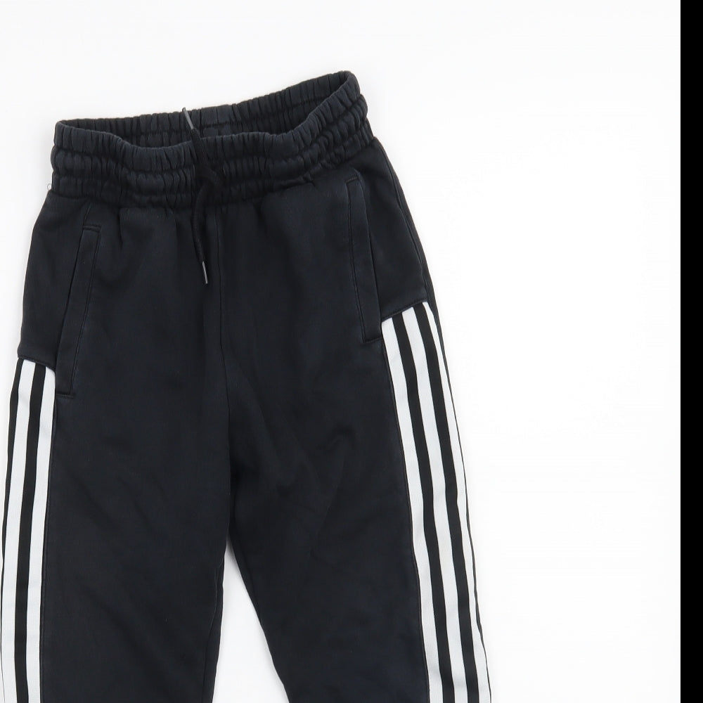 adidas Boys Black   Jogger Trousers Size 7-8 Years