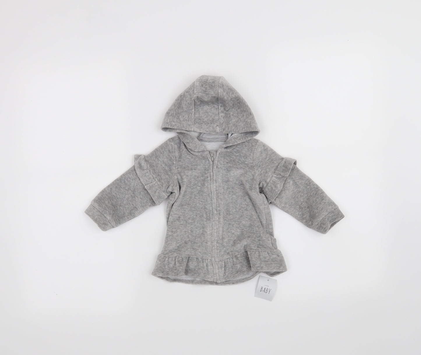George Girls Grey   Full Zip Jumper Size 6-9 Months