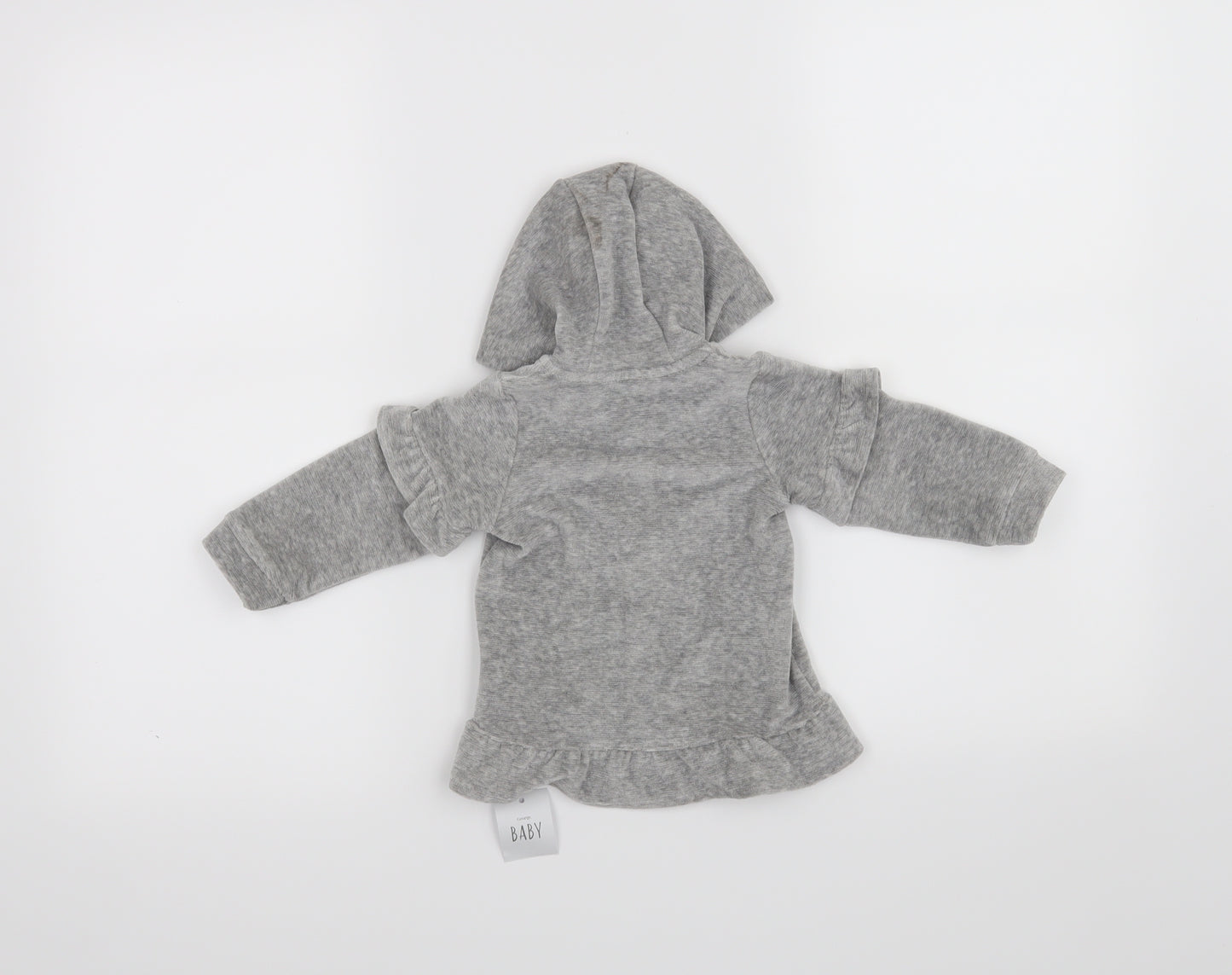 George Girls Grey   Full Zip Jumper Size 6-9 Months