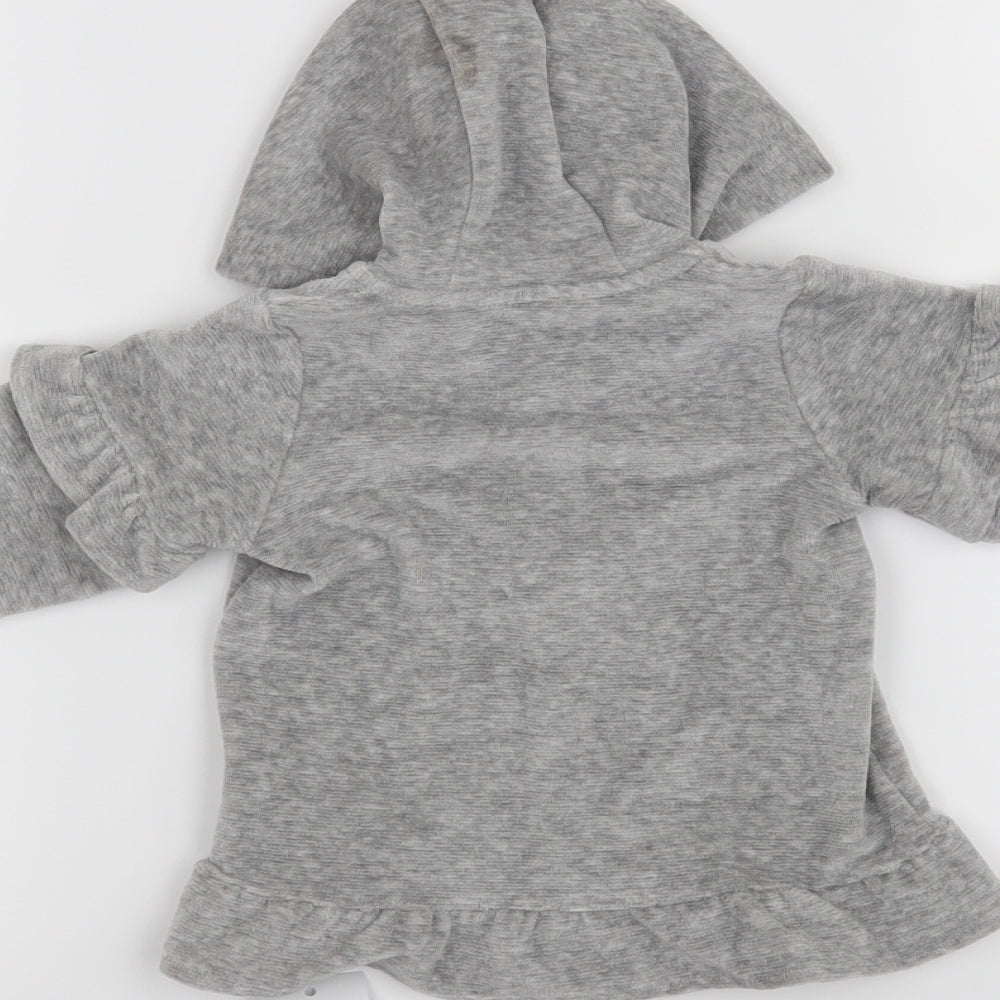 George Girls Grey   Full Zip Jumper Size 6-9 Months