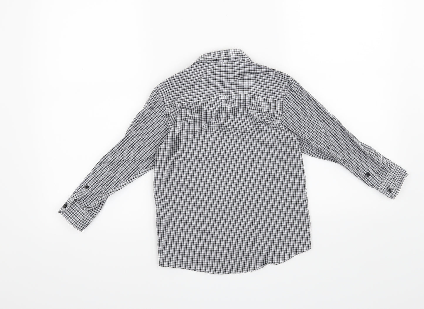Duck & Dodge Boys Grey Check  Basic Button-Up Size 5 Years
