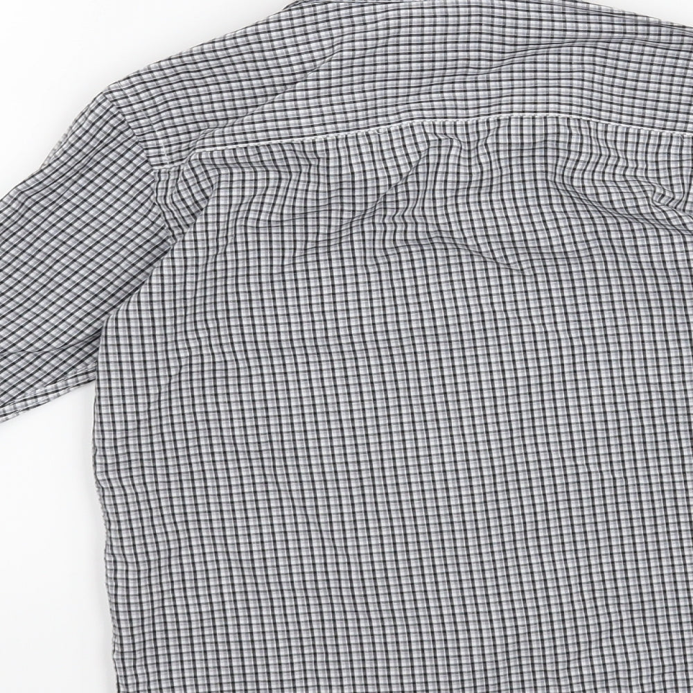 Duck & Dodge Boys Grey Check  Basic Button-Up Size 5 Years