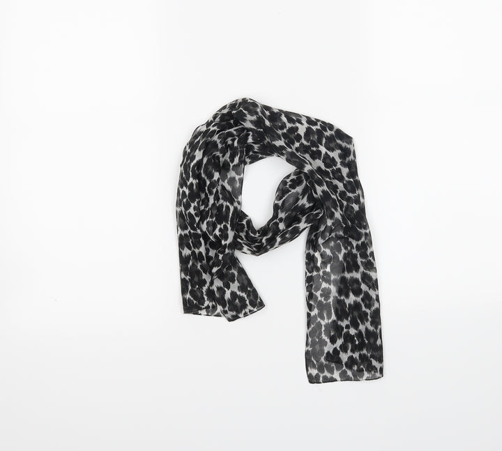 Preworn Womens Black Animal Print Scarf