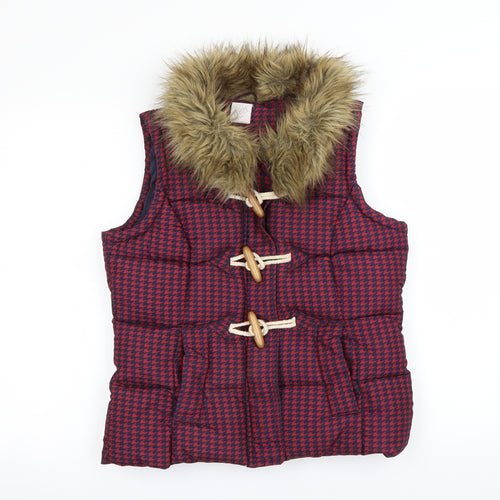 George Womens Multicoloured Houndstooth  Gilet Coat Size 8