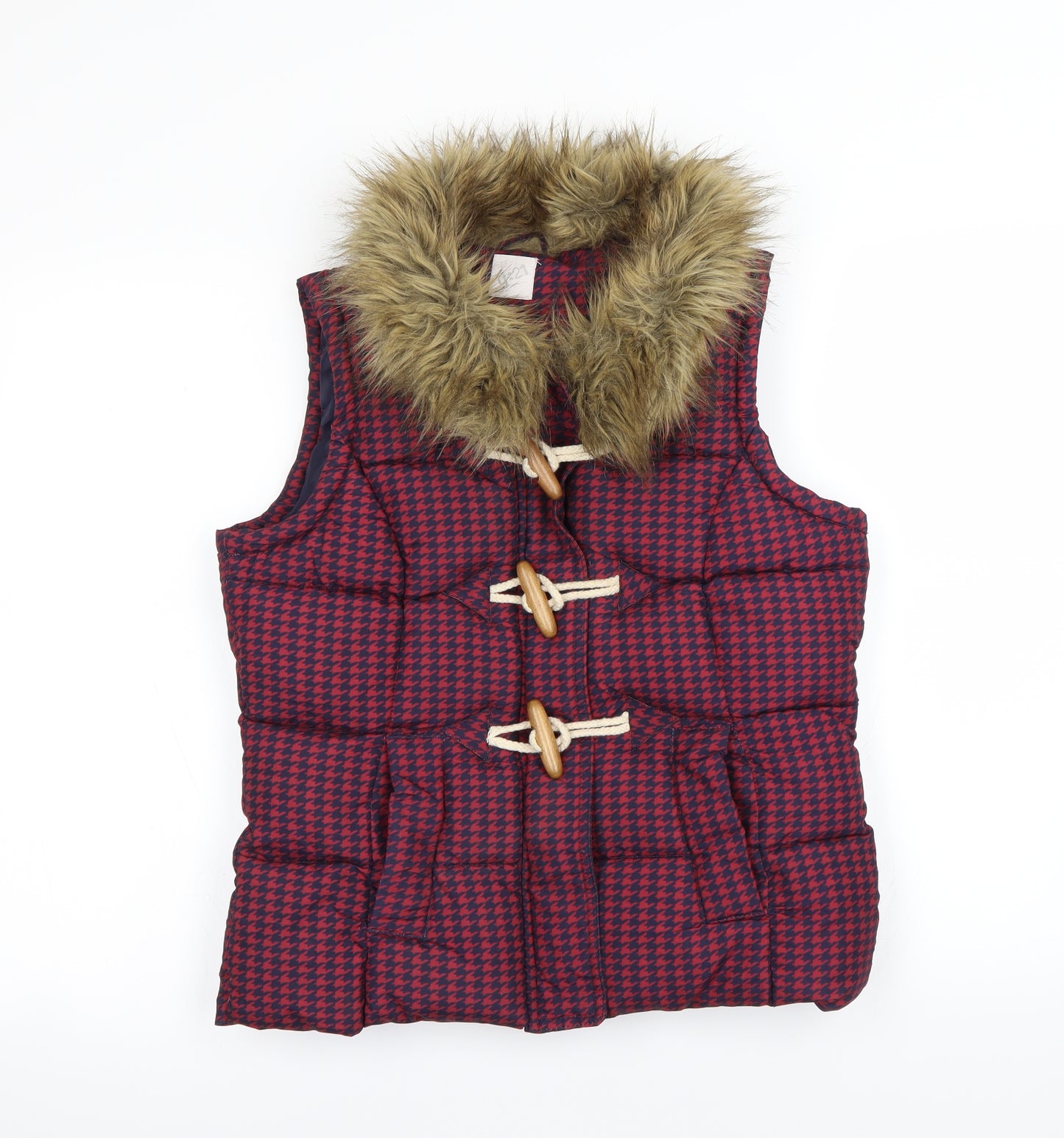 George Womens Multicoloured Houndstooth  Gilet Coat Size 8
