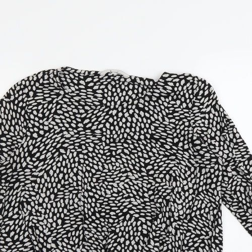 TU Womens Black Polka Dot  Basic T-Shirt Size 8