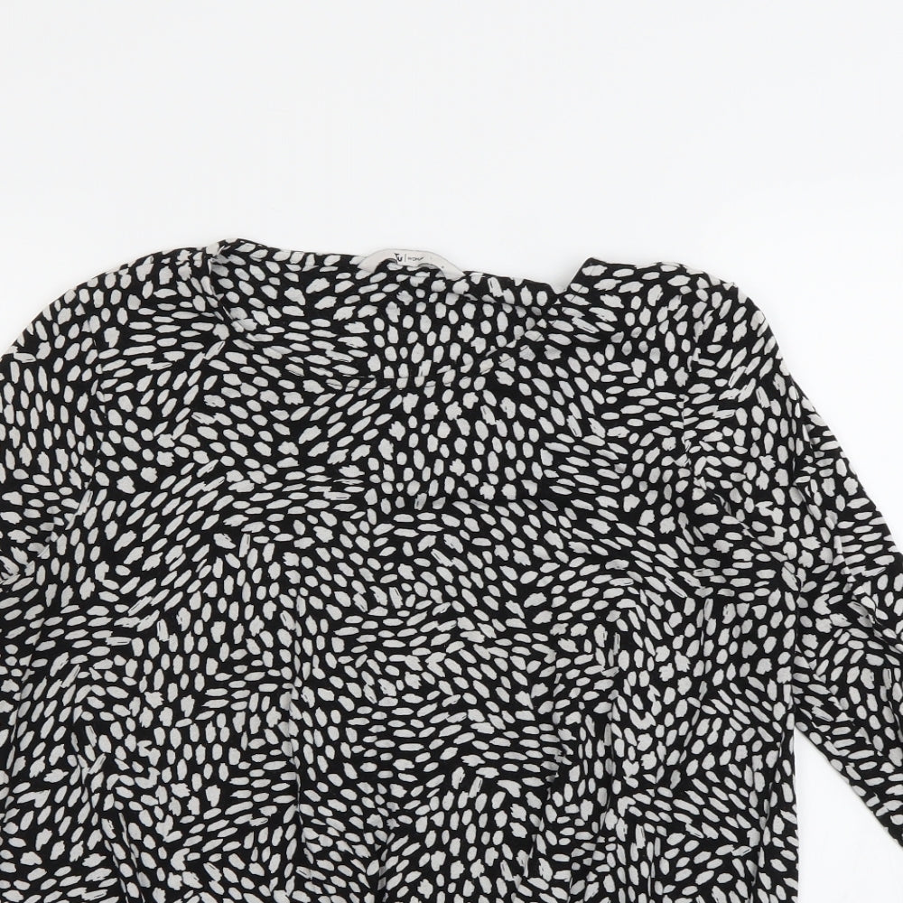 TU Womens Black Polka Dot  Basic T-Shirt Size 8