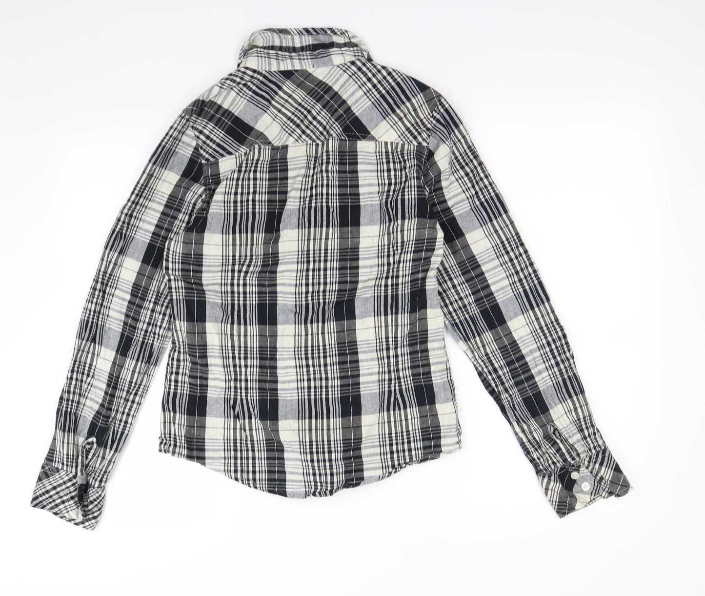 Primark Womens Black Check  Basic Button-Up Size 10