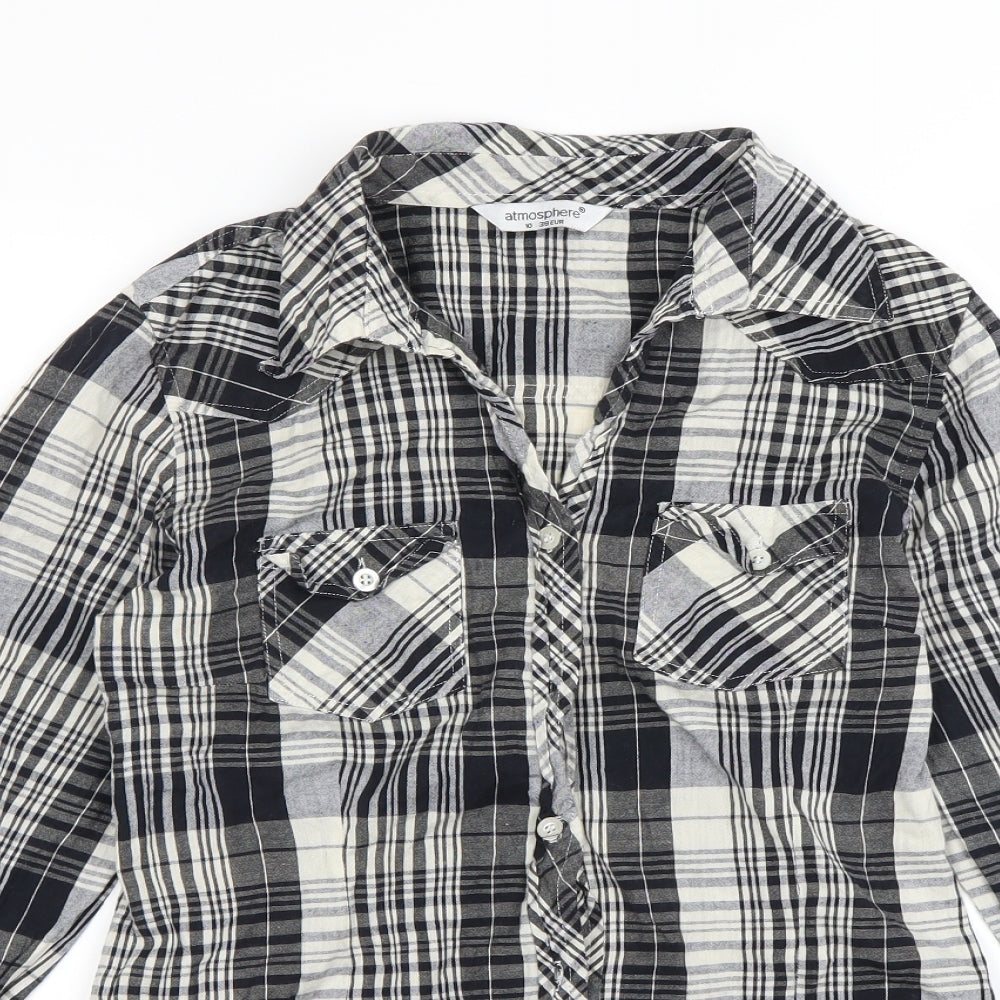 Primark Womens Black Check  Basic Button-Up Size 10