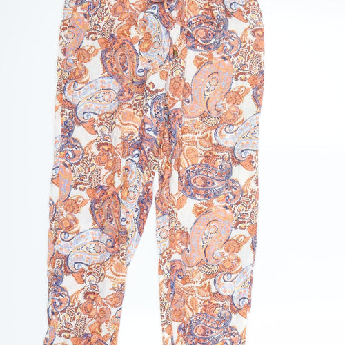F&F Womens Ivory Geometric  Trousers  Size 8 L28 in