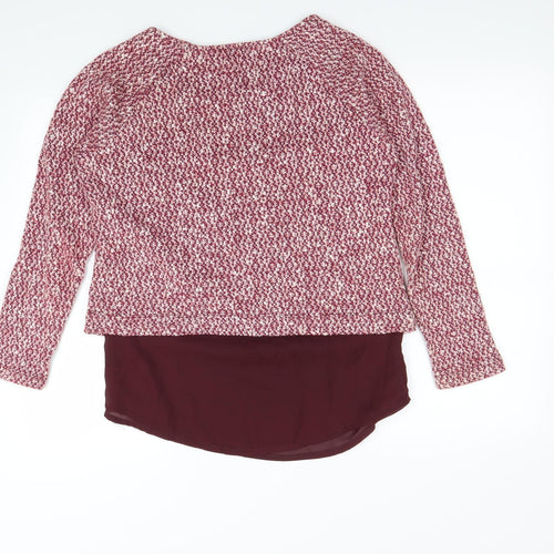 NEXT Womens Purple Houndstooth  Pullover Jumper Size 12