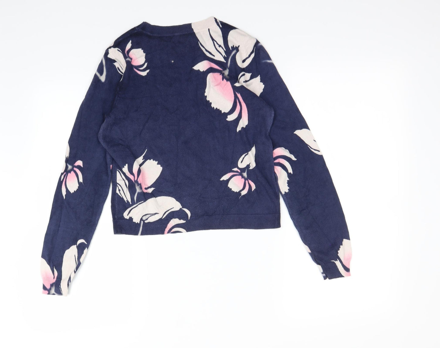 Oasis Womens Blue Floral  Pullover Jumper Size S