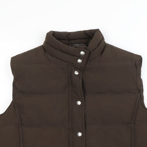 M&S Womens Brown   Gilet Coat Size 14