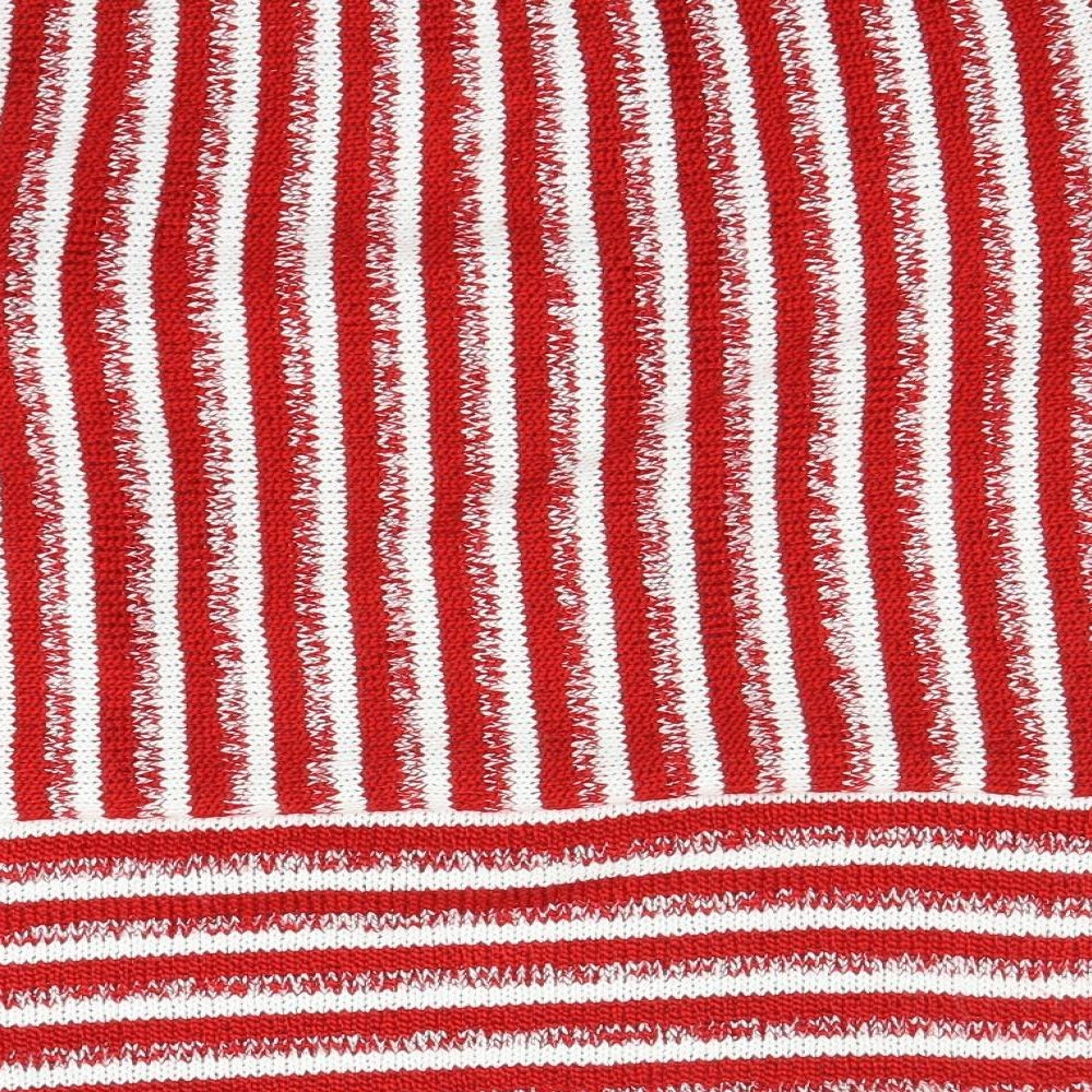 Per Una Womens Red Striped  Cardigan Jumper Size L
