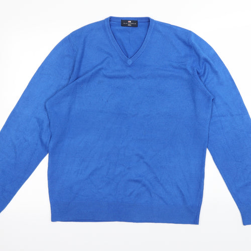 M&S Mens Blue   Henley Sweatshirt Size S