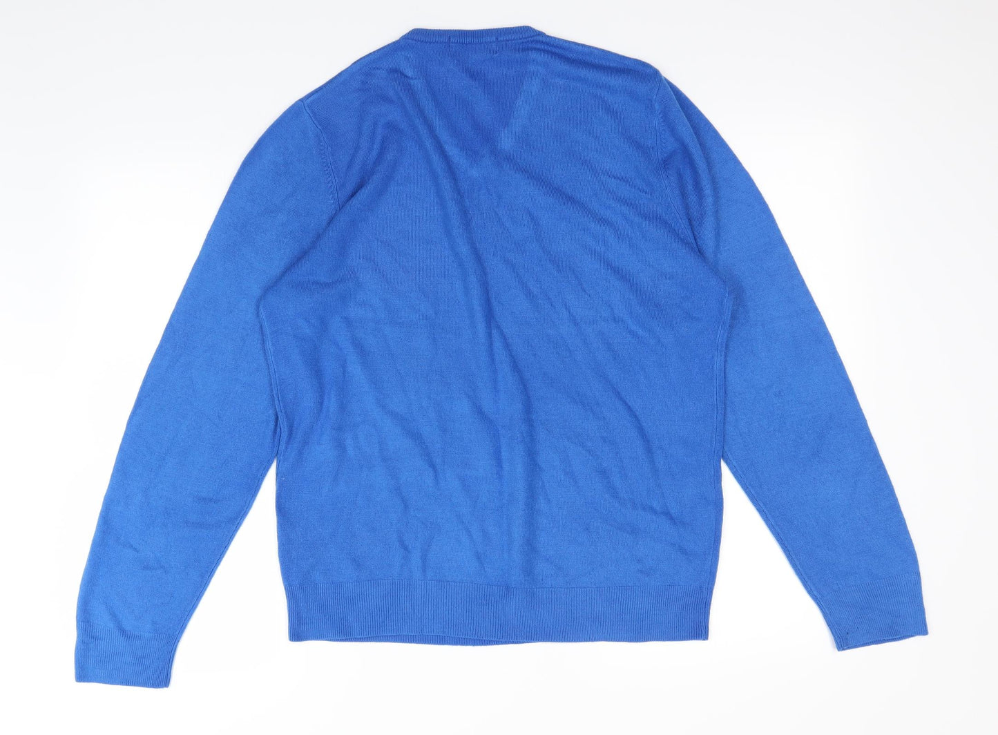 M&S Mens Blue   Henley Sweatshirt Size S