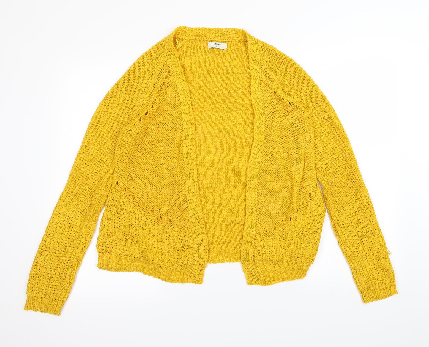 Papaya Womens Yellow   Cardigan Jumper Size S